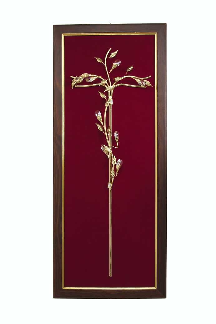 MARCO MADERA GRANDE FONDO CREMA ROJO 82cm x 34cm 