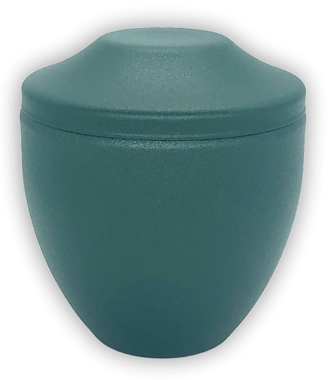 MINI URNA PARA CENIZAS PINTURA TEXTURADA VERDE 