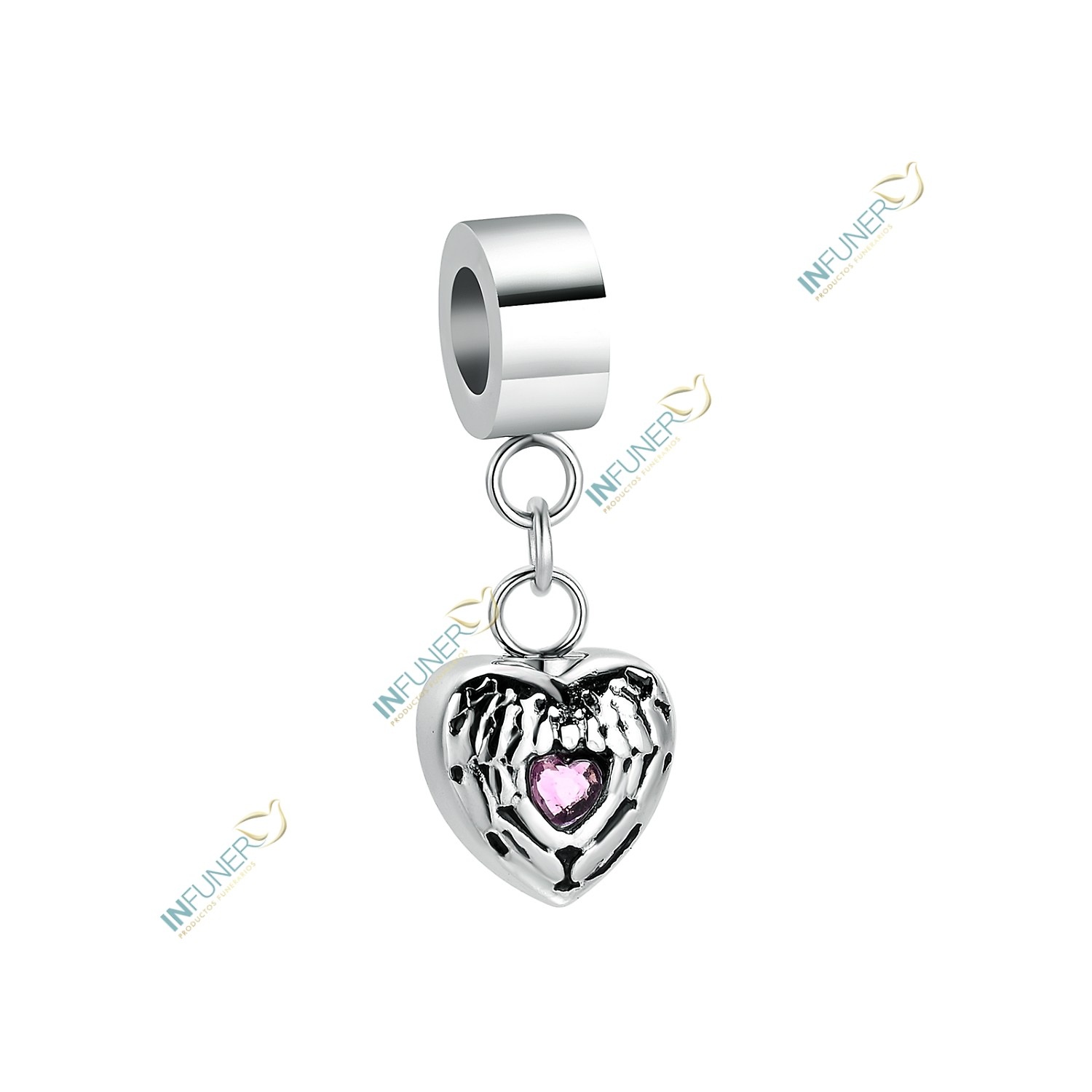 PULSERA ABALORIOS ACERO PULSERA_CON COLGANTE_coraz/pi 