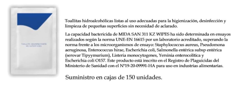 TOALLITAS DESINFECTANTES HIDROALCOHÓLICAS 150 Und 
