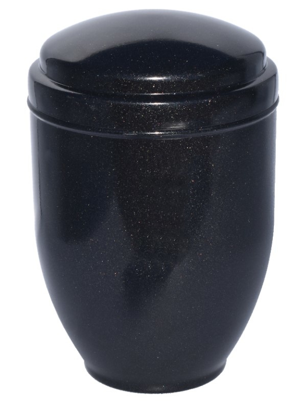 URNA ACERO COSMOS DOBLE TAPA 4 Lt. NEGRO BRILLO**NUEVO ACABADO** 