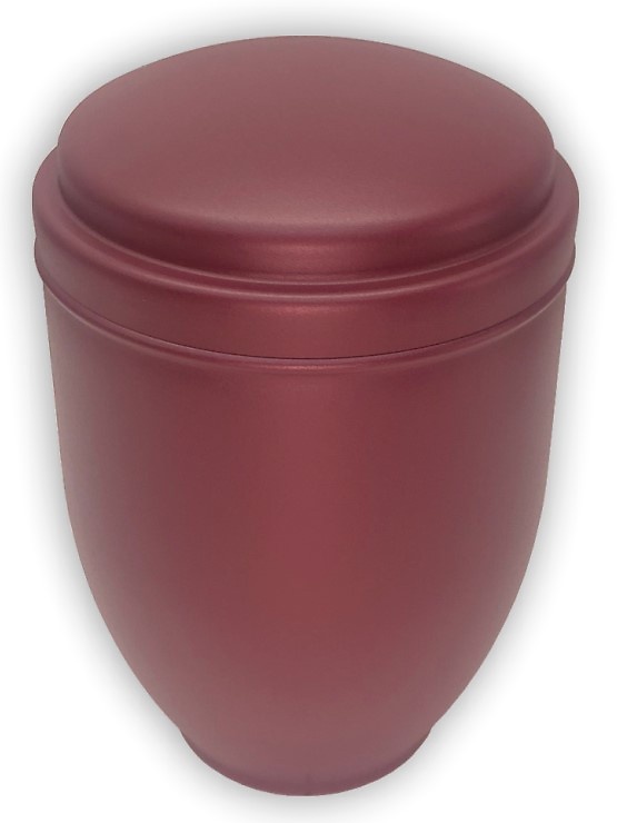 URNA ACERO DOBLE TAPA 4 Lt. PINTADO TEXTURADO 4 LITROS BURDEOS 