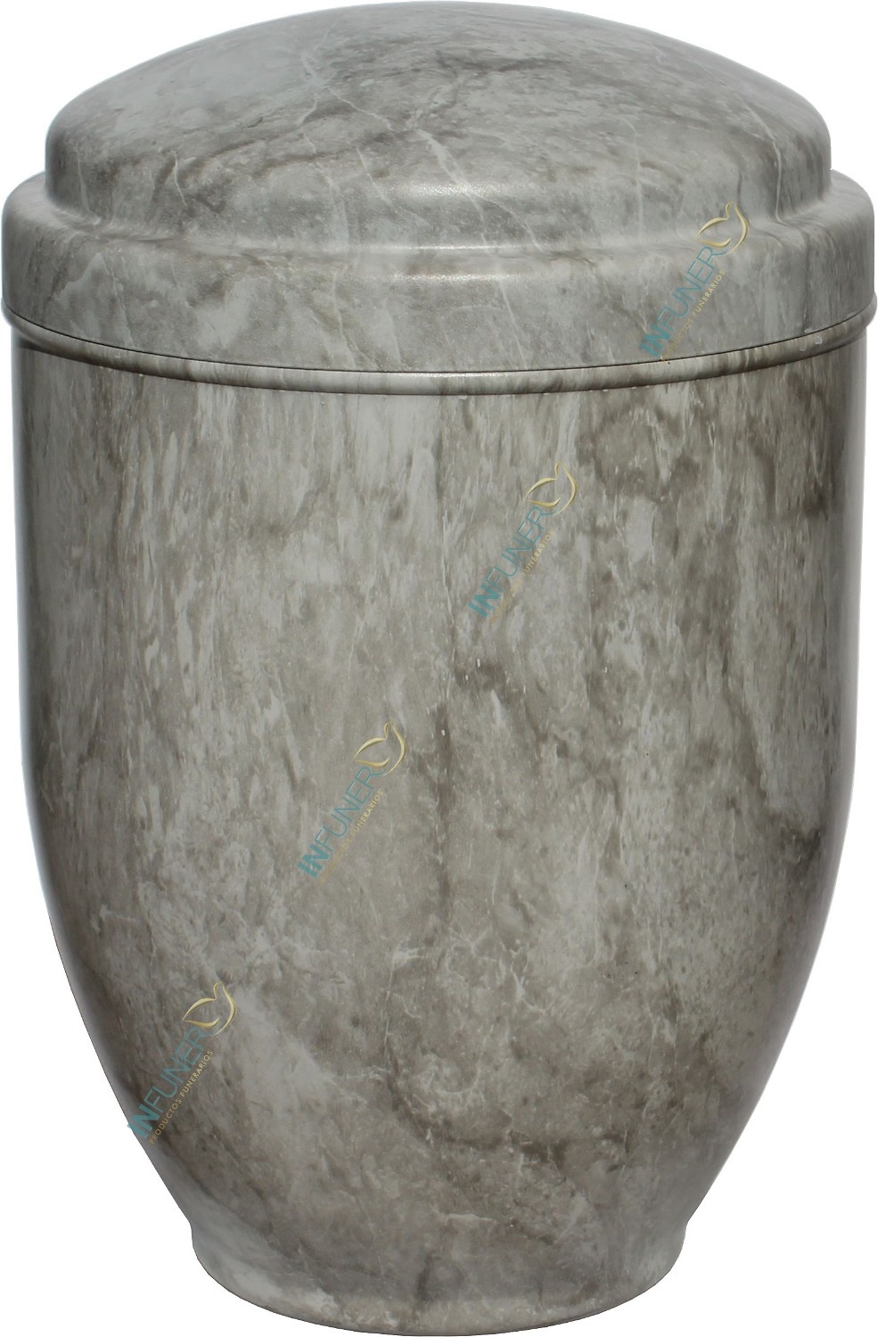 URNA ACERO DOBLE TAPA 4 Lt. Serie REAL SURFACE MARMOL_BLANCO 