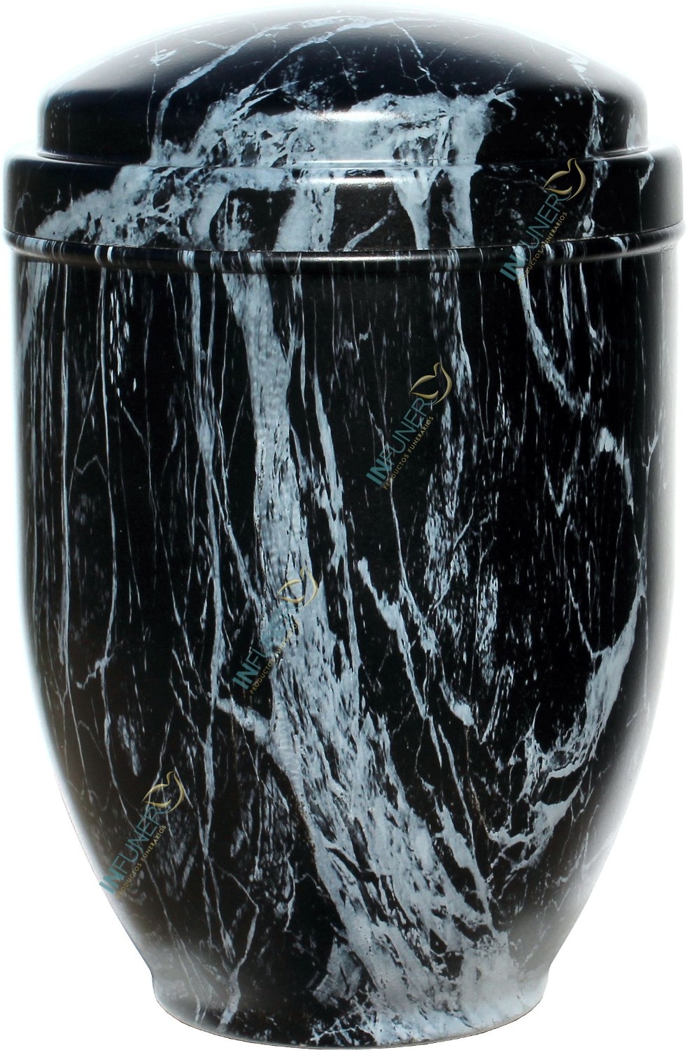 URNA ACERO DOBLE TAPA 4 Lt. Serie REAL SURFACE MARMOL_NEGRO 
