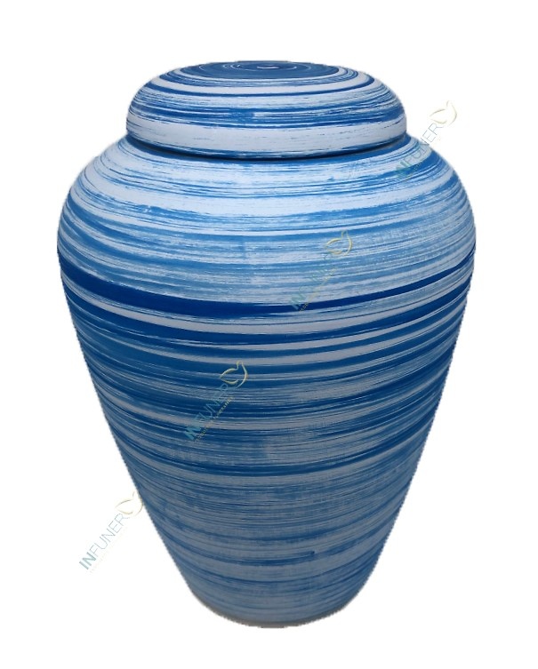 Urna Anfora BIODEGRADABLE . Colores decorados AZUL 