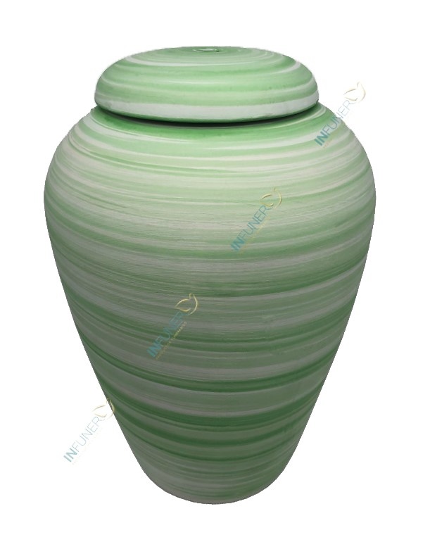 Urna Anfora BIODEGRADABLE . Colores decorados VERDE 