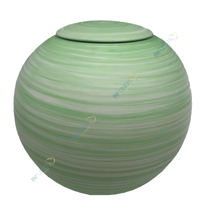 Urna Esfera BIODEGRADABLE .Colores decorados. VERDE 