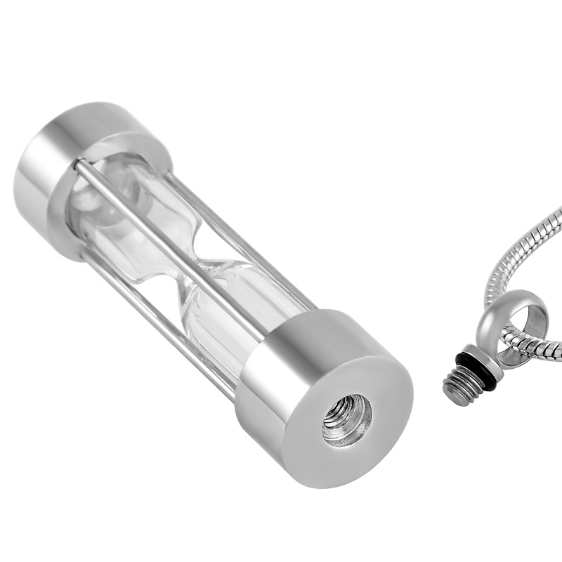 COLGANTE ACERO CENIZAS RELOJ DE ARENA 