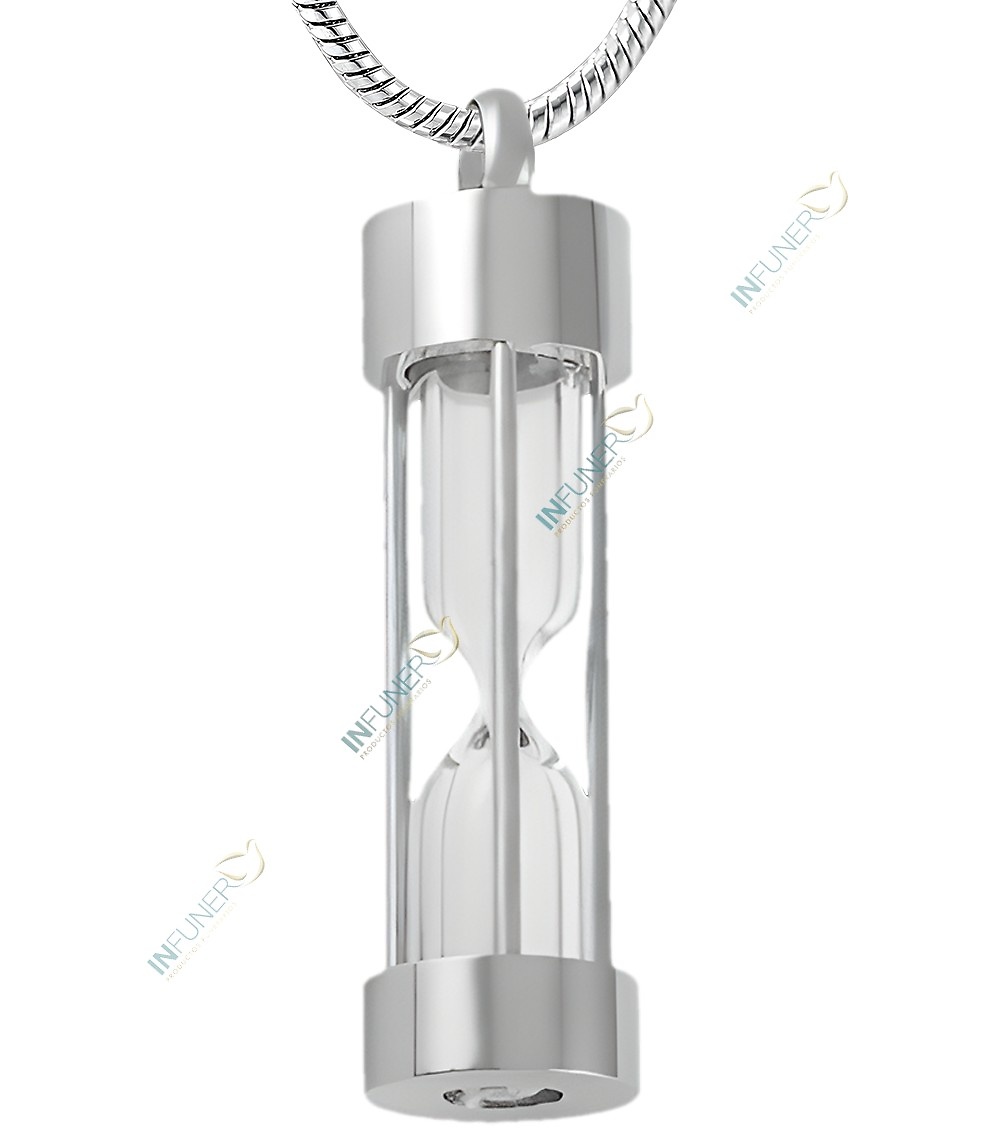 COLGANTE ACERO CENIZAS RELOJ DE ARENA 