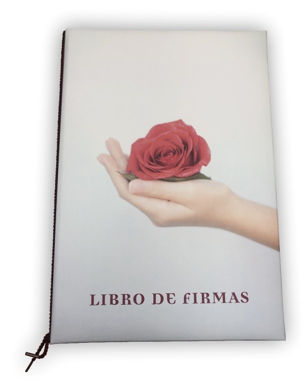 LIBRO FIRMAS CON IMPRESION DIGITAL ROSA 