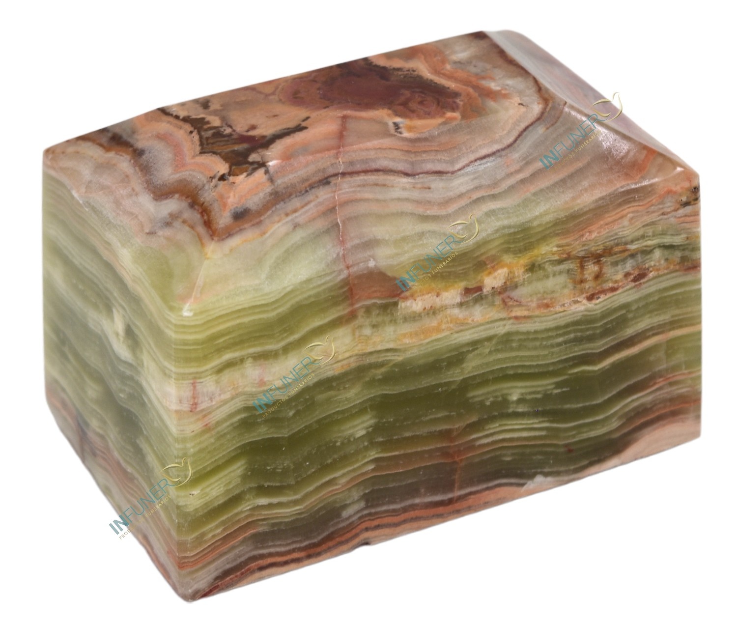 Mini Urna Marmol cofre travertino verde. 