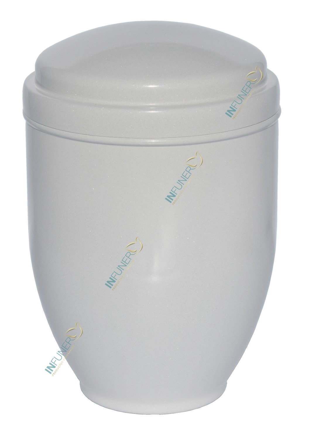 URNA ACERO COSMOS DOBLE TAPA 4 Lt. BLANCO BRILLO 