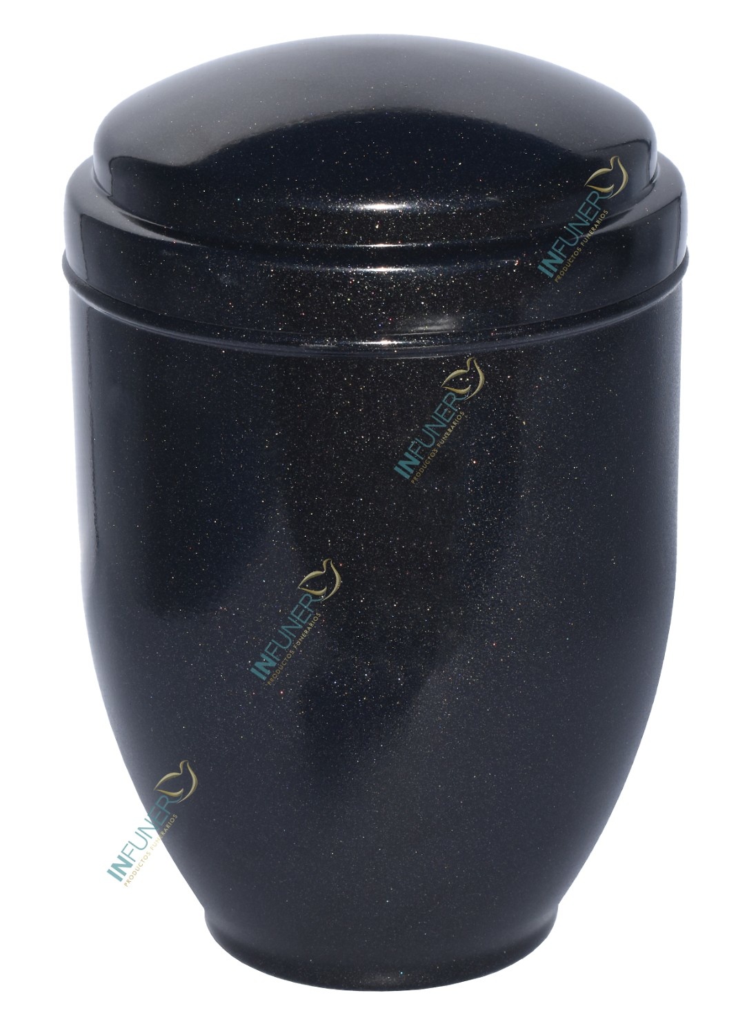 URNA ACERO COSMOS DOBLE TAPA 4 Lt. NEGRO BRILLO**NUEVO ACABADO** 