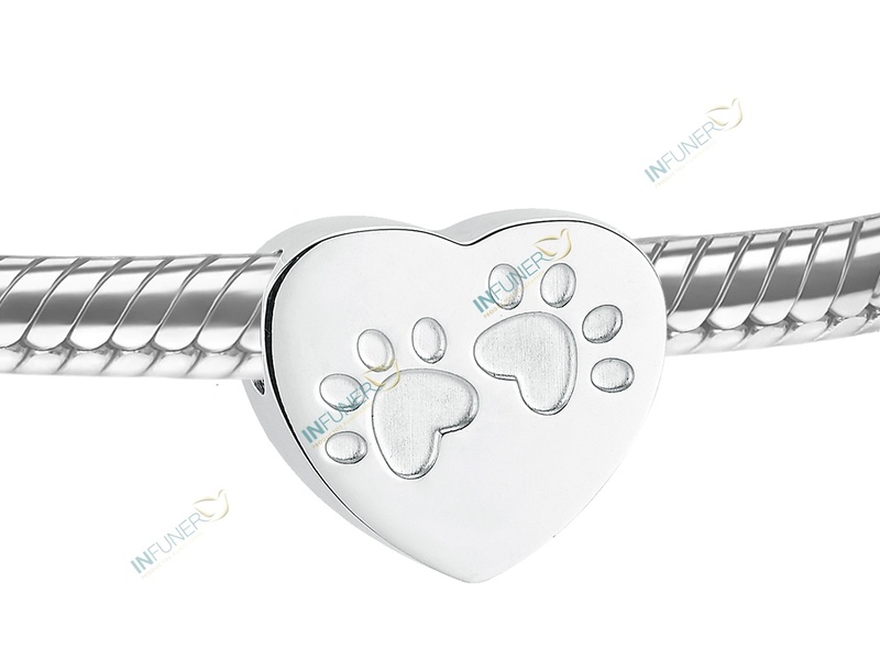 ABALORIO CORAZON - HUELLA PARA PULSERA ACERO