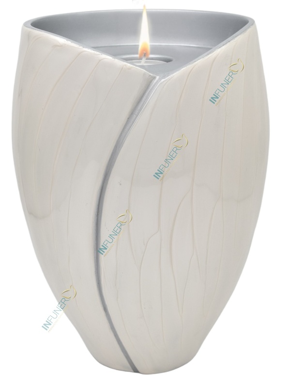 URNA ALUMINIO TULIPAN BLANCO VELA
