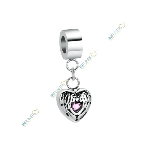 ABALORIO COLGANTE CORAZON PIEDRA PARA PULSERA ACERO