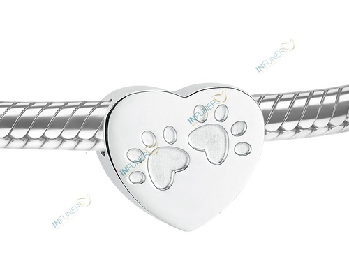 ABALORIO CORAZON - HUELLA PARA PULSERA ACERO