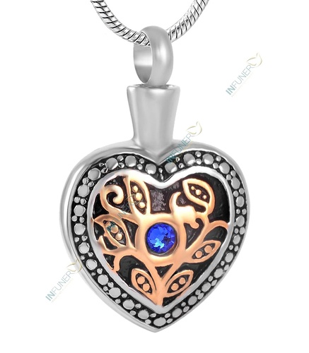 COLGANTE CORAZON BIC. PIEDRA AZUL