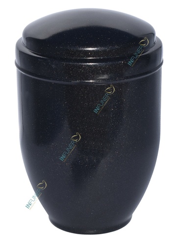URNA ACERO COSMOS  DOBLE TAPA 4 Lt. NEGRO BRILLO**NUEVO ACABADO**