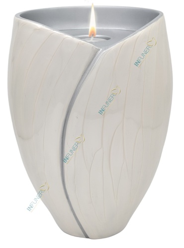 URNA ALUMINIO TULIPAN BLANCO VELA