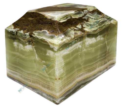 Urna Marmol cofre travertino verde.
